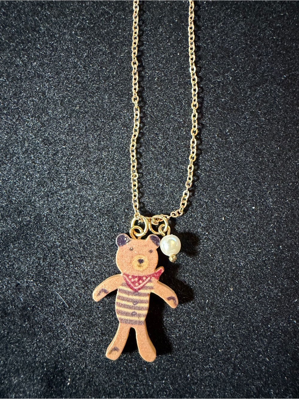 Bora NWT Delicate Gold Chain with bear Necklace -